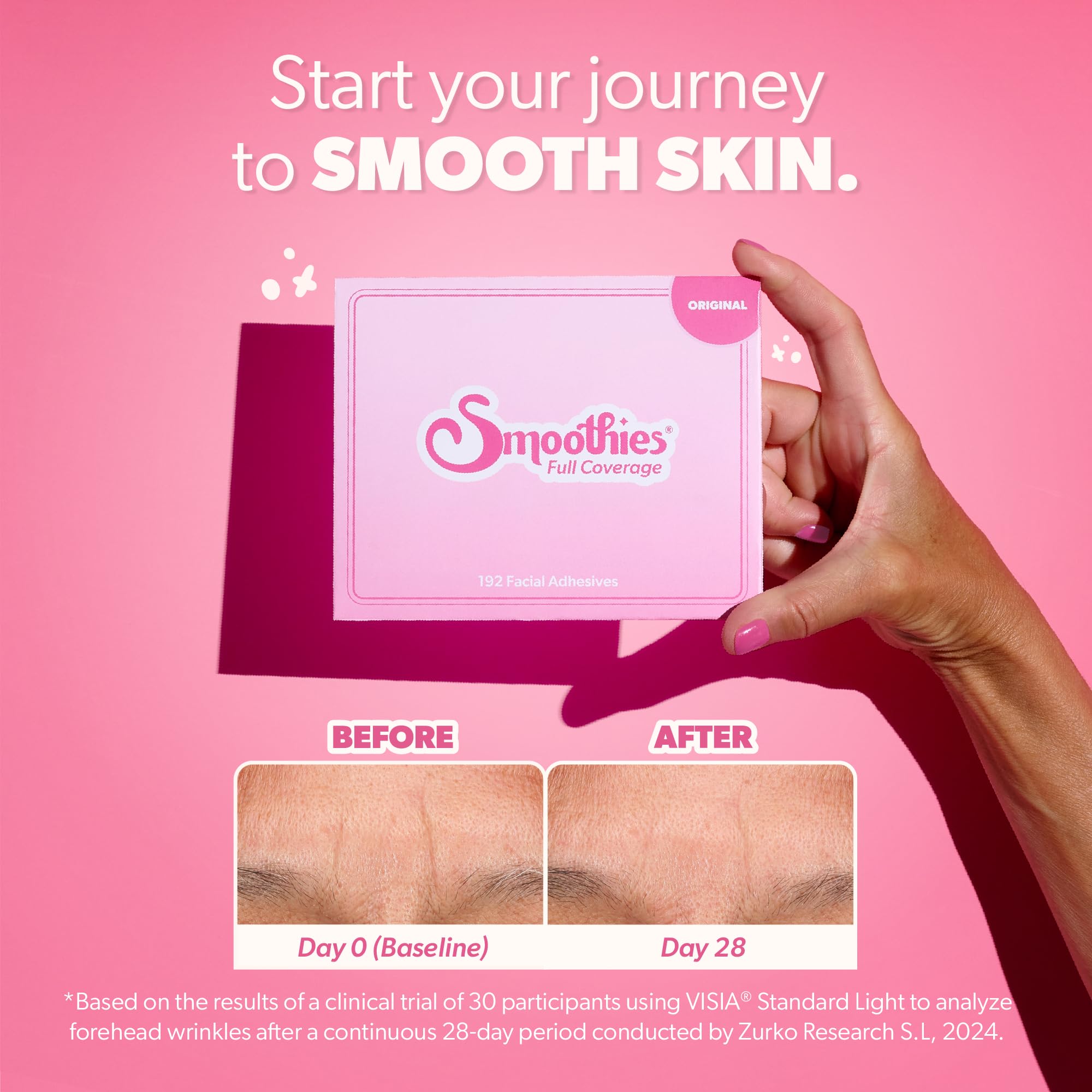 Smoothies transparent patches on face reveal discreet smoothing during sleep