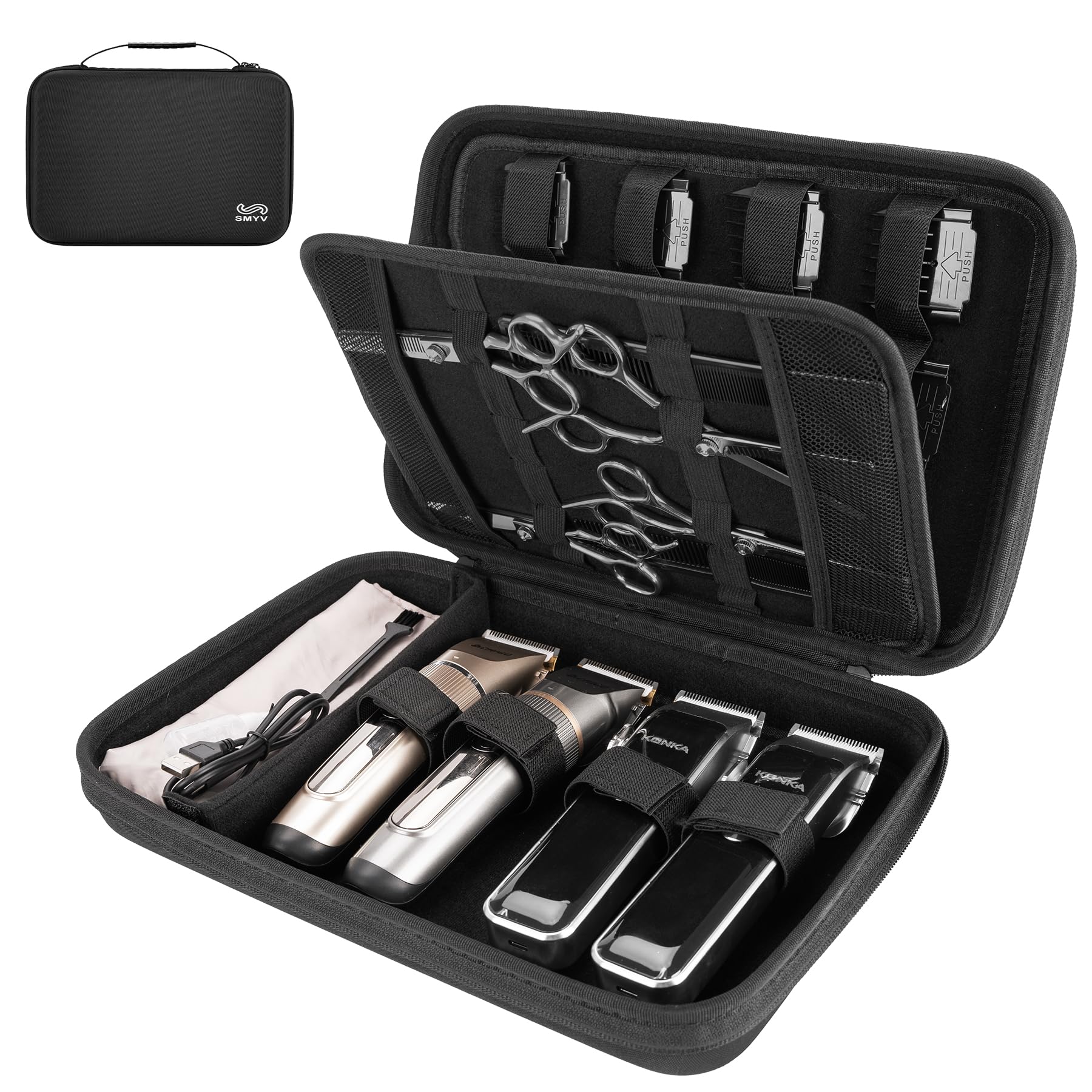 SMYV barber bags sturdy shell demonstrates durability for daily professional use.
