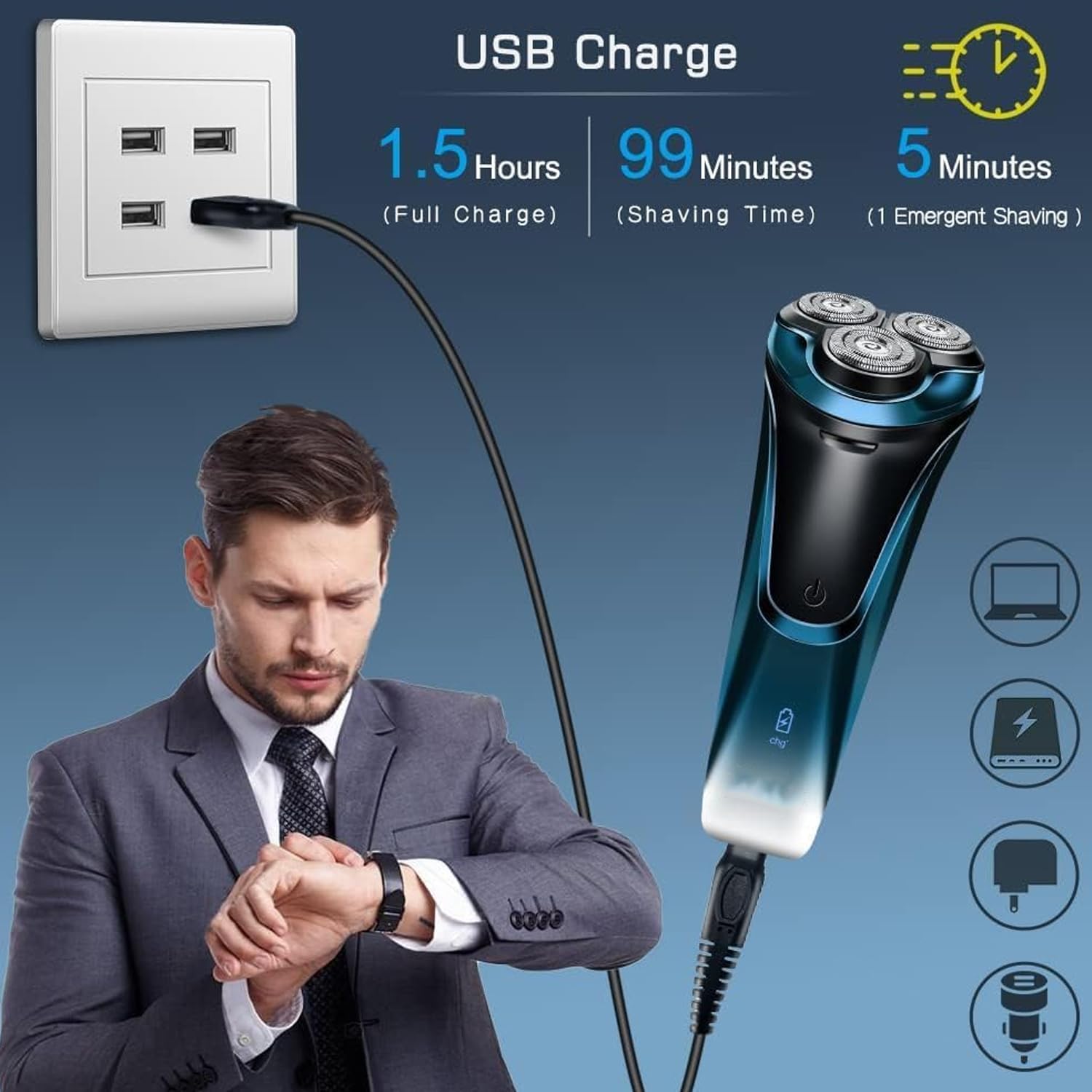 Snapbuy electric razor travel case protects razor during trips.