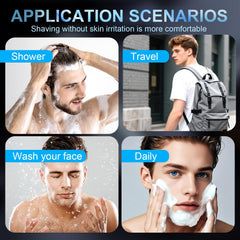 Snapbuy Electric Razor wet-dry shave scene for flexible shaving with foam.