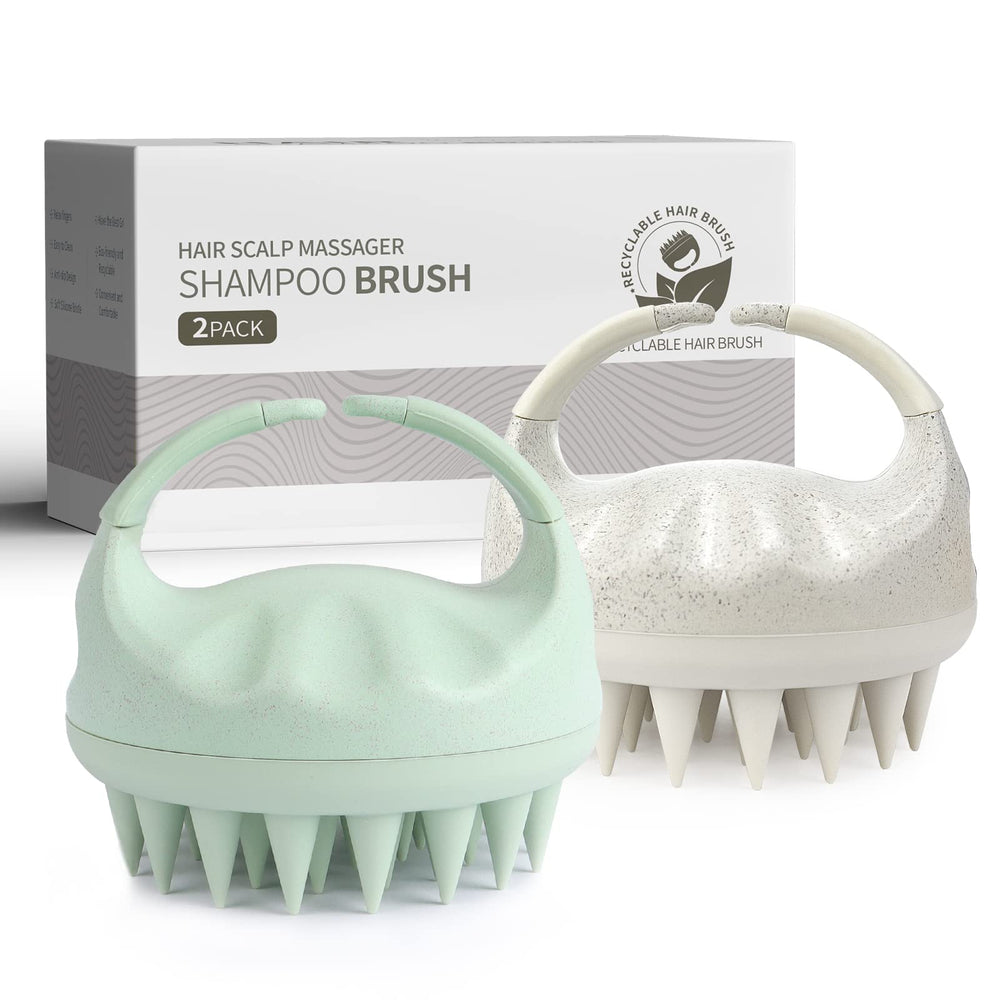 Sndyi 2-pcs scalp massager pack offers dual brushes for deep cleansing and exfoliation.