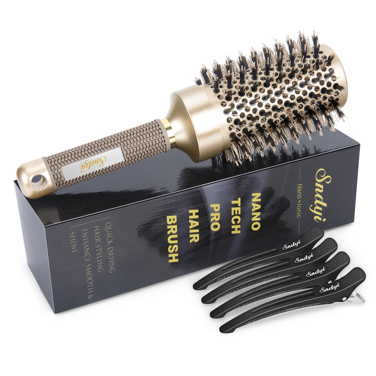 Sndyi large round brush with 2.1 inch barrel for quick, voluminous blowouts