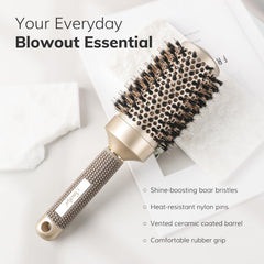 Sndyi nano-thermal-ceramic-round-brush-2-inch-barrel ideal for long styles with even heat distribution.