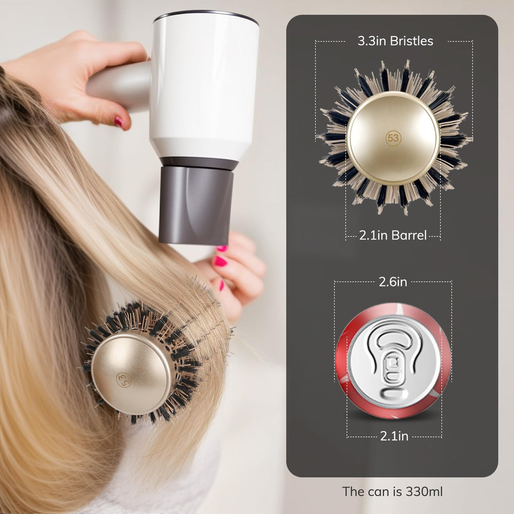 Sndyi round brush boar bristles distribute natural oils for shine