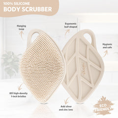 Sndyi silicone scrubber with lathering bristles creates rich foam easily.