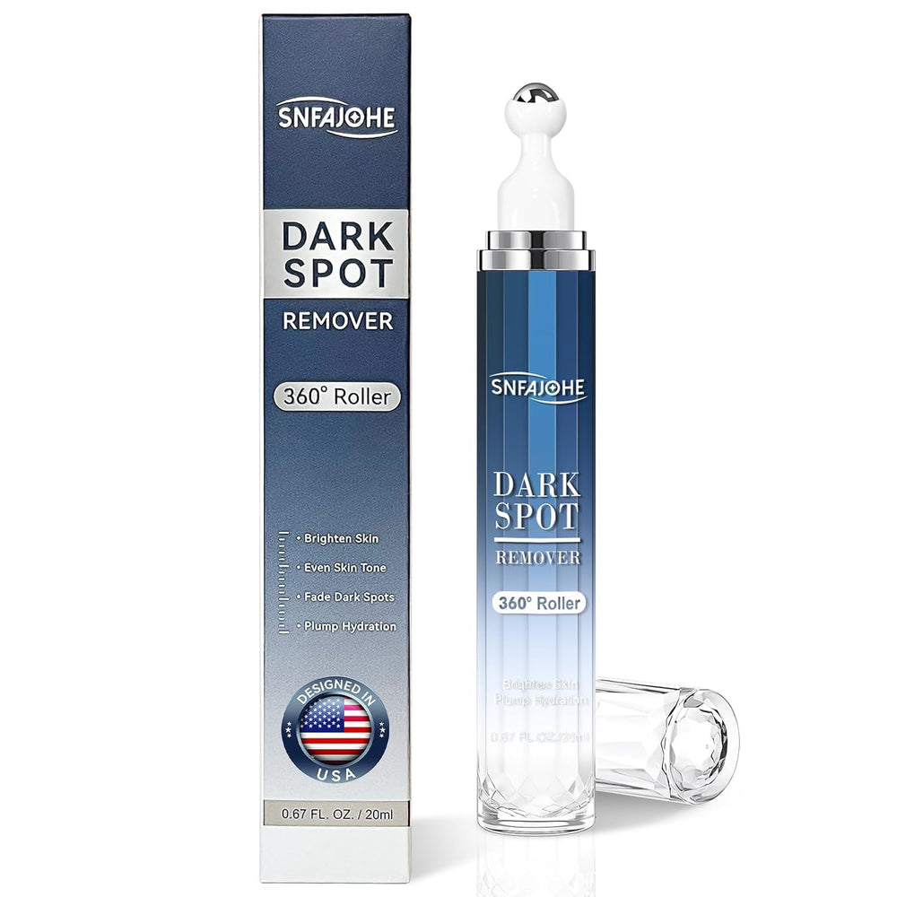 SNFAJOHE dark spot serum roller application demonstrates precise coverage for even-tone results.