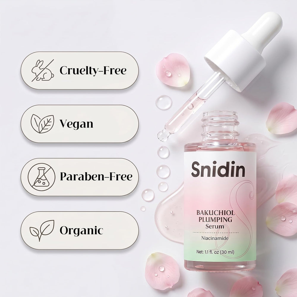 Swirl of Snidin serum texture illustrating lightweight hydrating finish