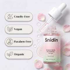 Swirl of Snidin serum texture illustrating lightweight hydrating finish