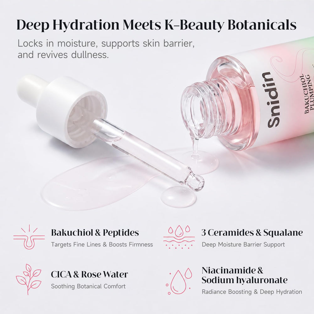 Peptides and bakuchiol concept image showing firming and smoothing benefit