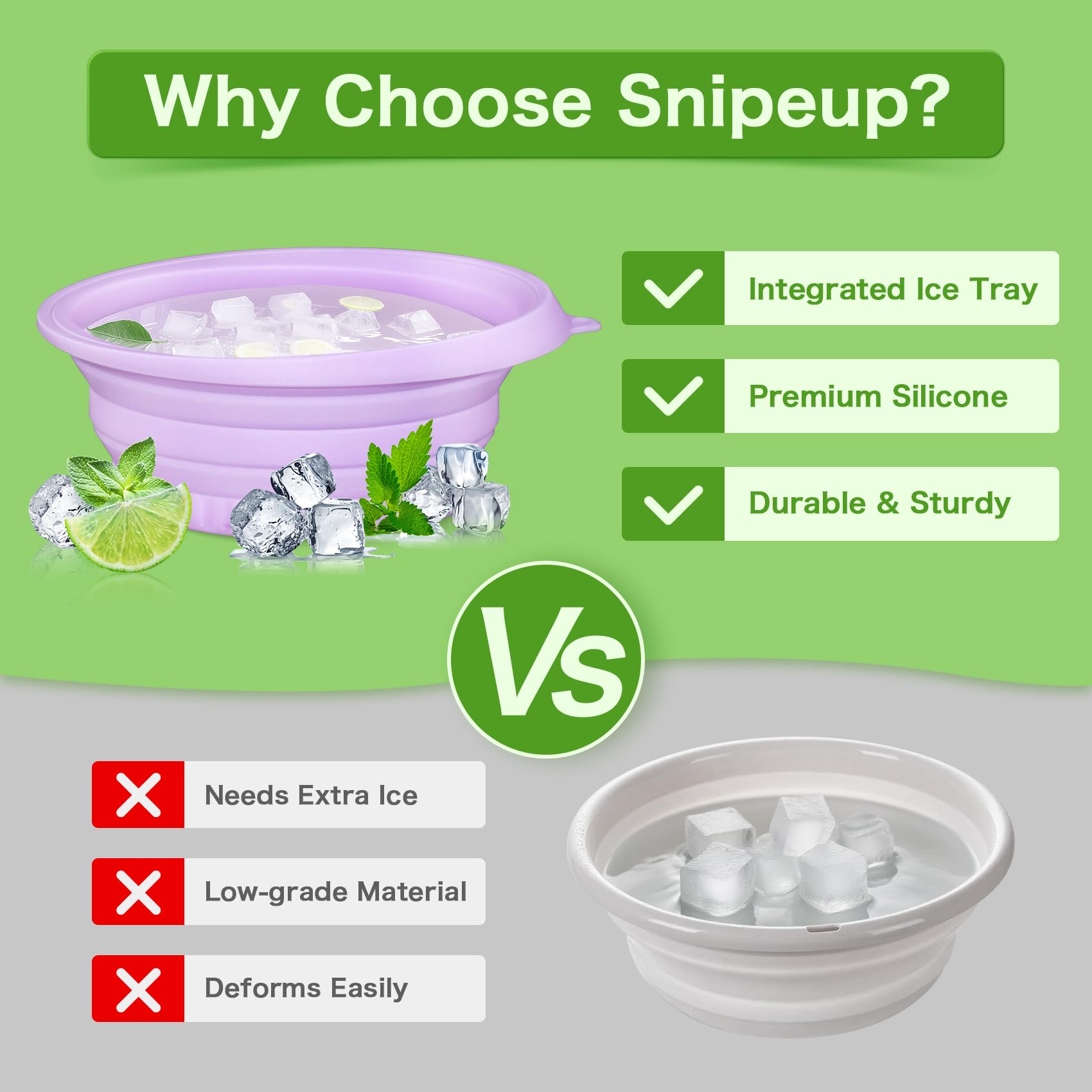 Snipeup cubos hielo personalizados para iluminar y deshinchar la piel