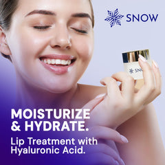 SNOW Overnight Lip Treatment with shea butter application showing deep hydration