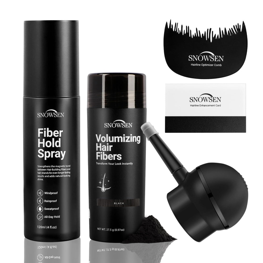 SNOWSEN hair fibers with precise applicator for targeted coverage and natural blend