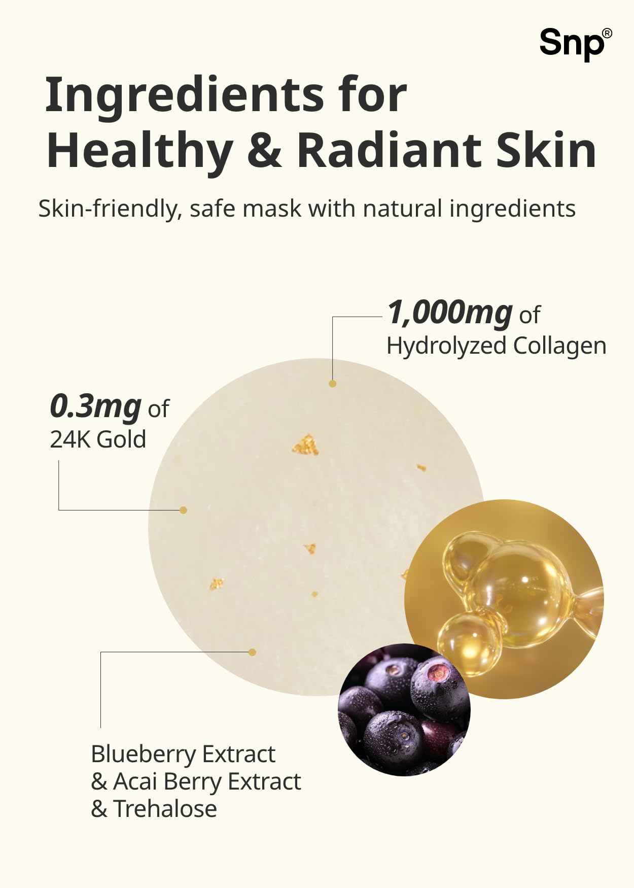 SNP 24K Gold Ampoule Sheet Mask packaging highlights premium gifting.