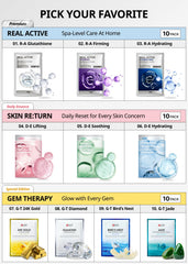 SNP Bird's Nest 1000mg sheet mask application closeup showing soothing hydration.