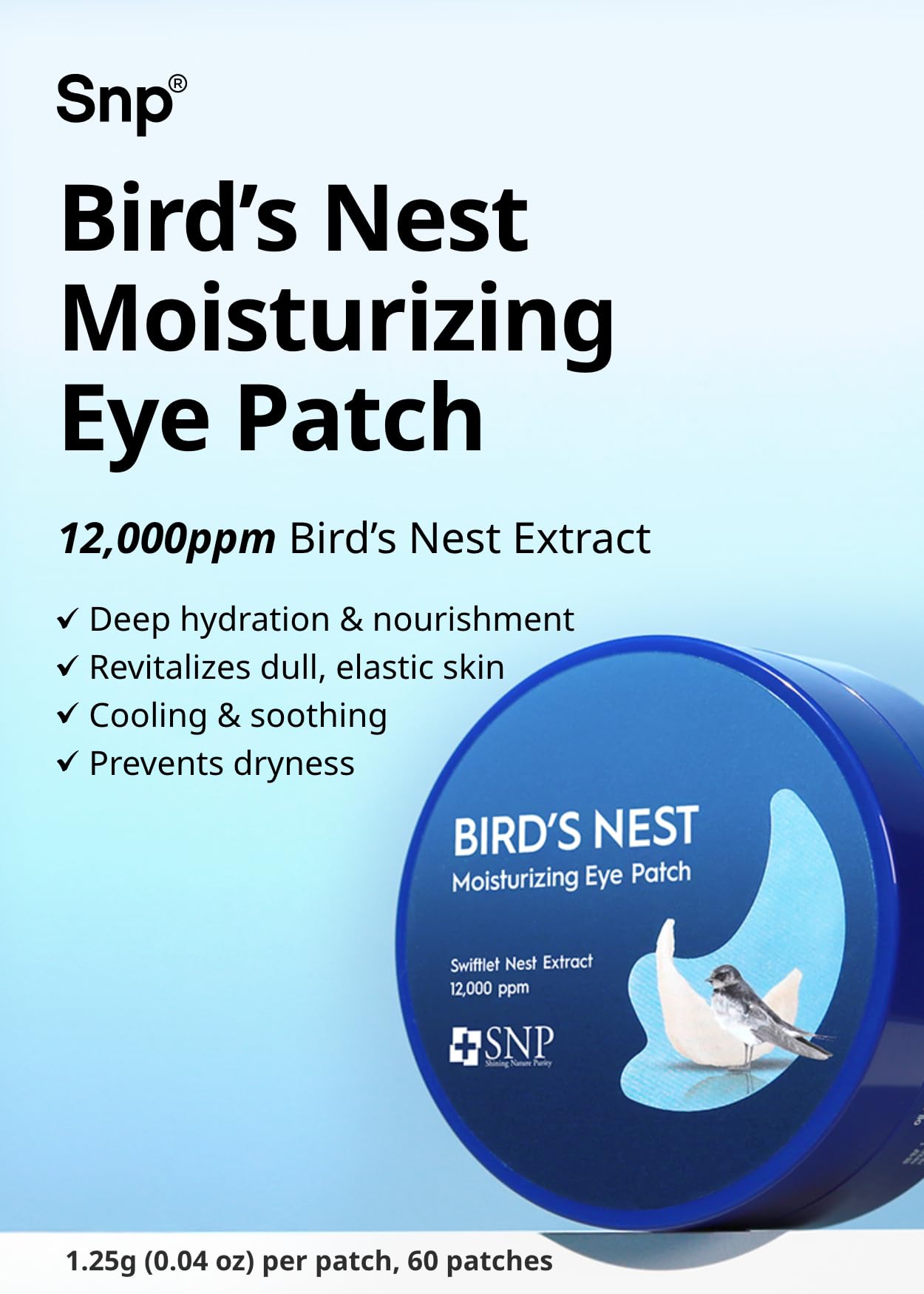 SNP Bird Nest Eye Patch hydrogel texture melting on skin for moisture delivery