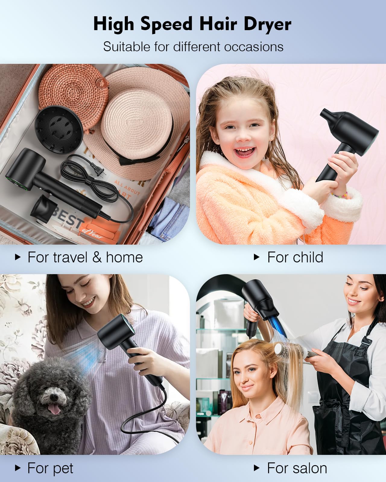 SnugLuv diffuser and nozzle attachments for versatile styling