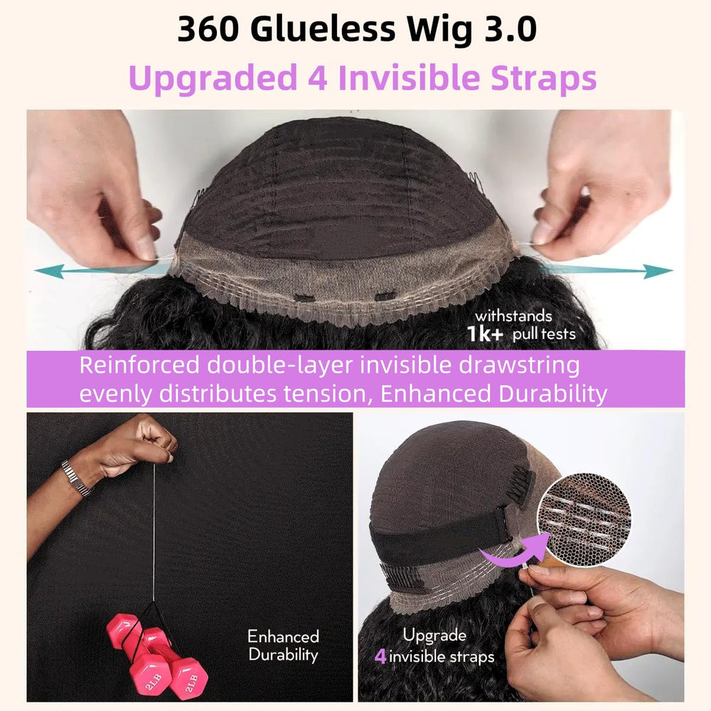 snv Hidden Strap 360 wig pre plucked and bleached knots for easy styling