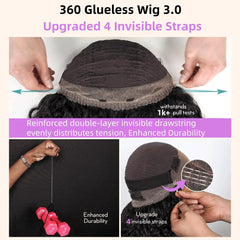 snv Hidden Strap 360 wig pre plucked and bleached knots for easy styling