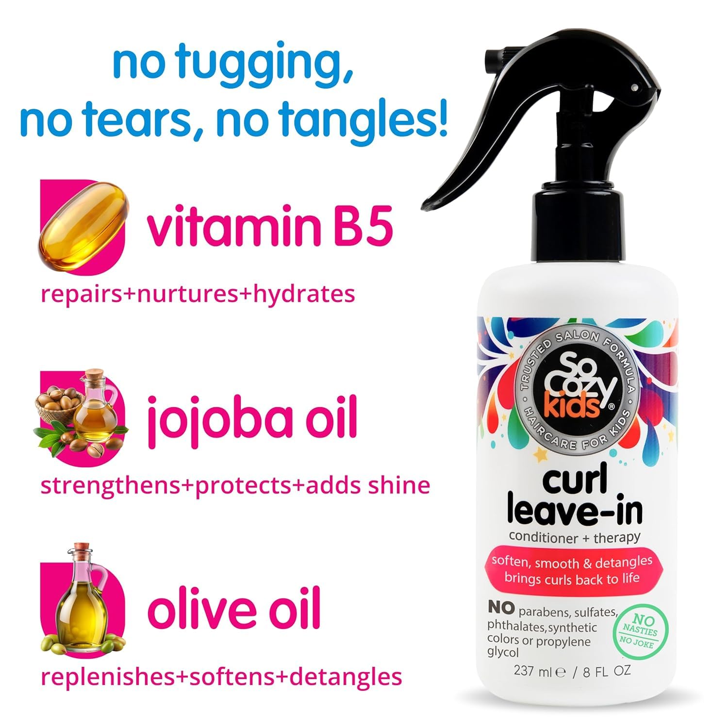 So Cozy close-up of ingredients list highlighting keratin and nourishing oils