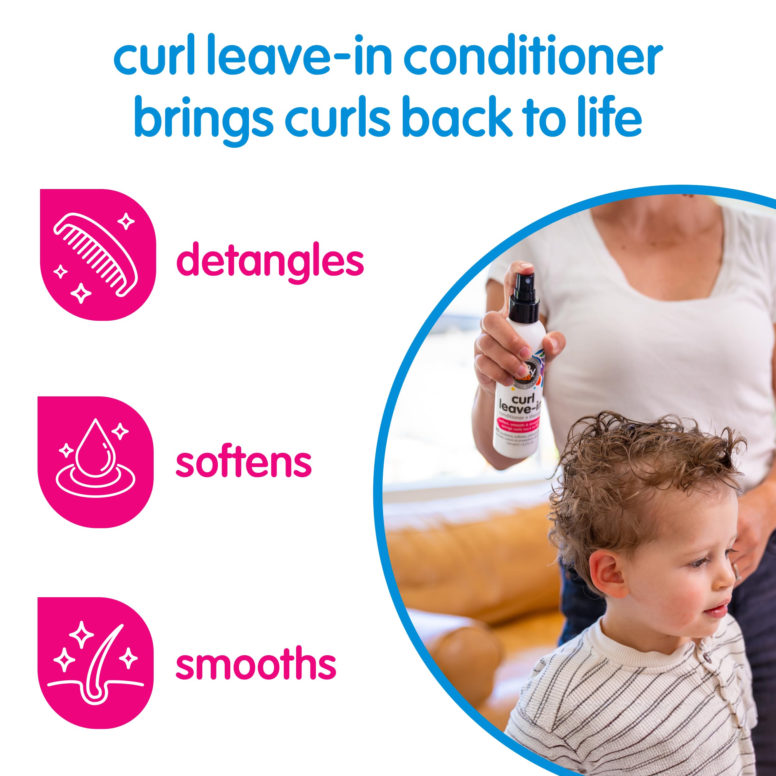 So Cozy spray in action misting curls for easier detangling and quick styling