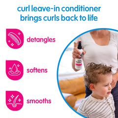 So Cozy spray in action misting curls for easier detangling and quick styling