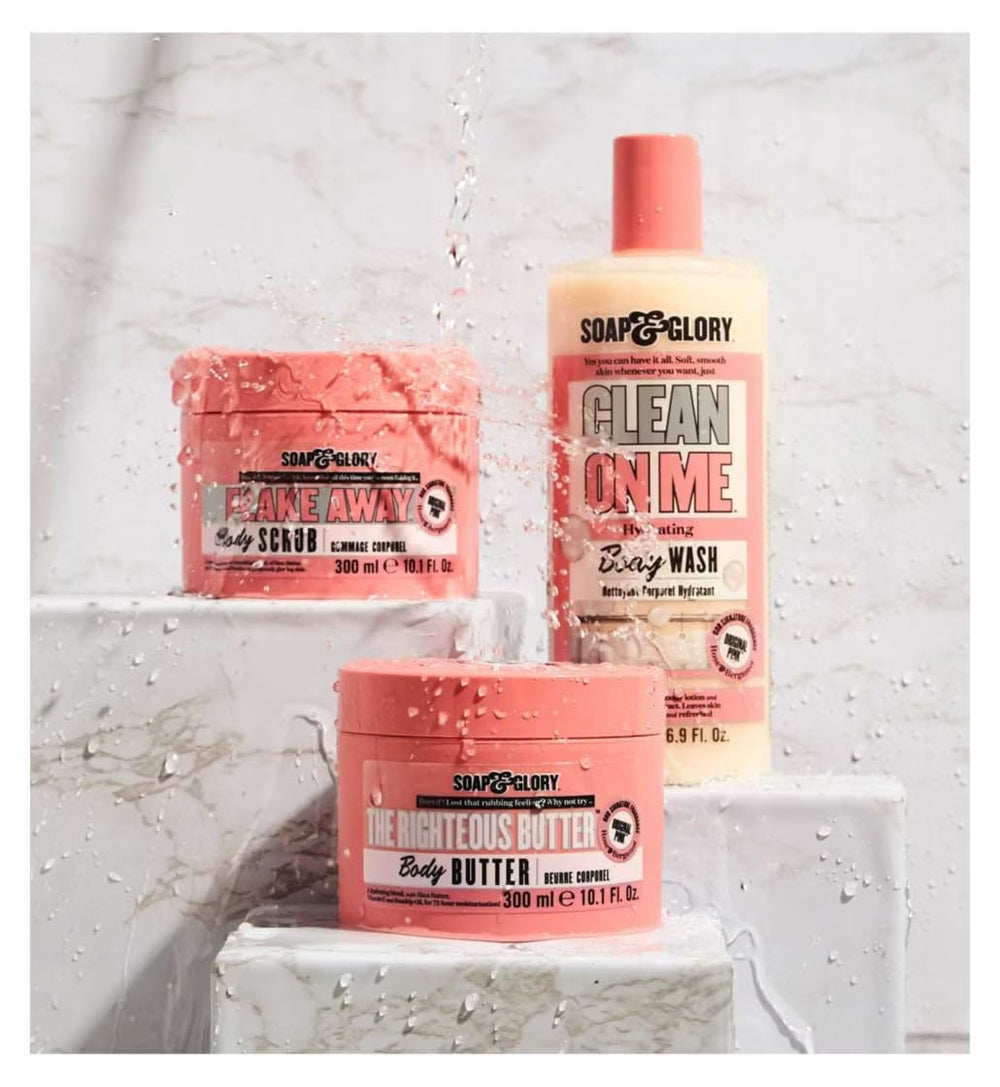 Soap & Glory Clean On Me rich-lather closeup showing luxurious foam.