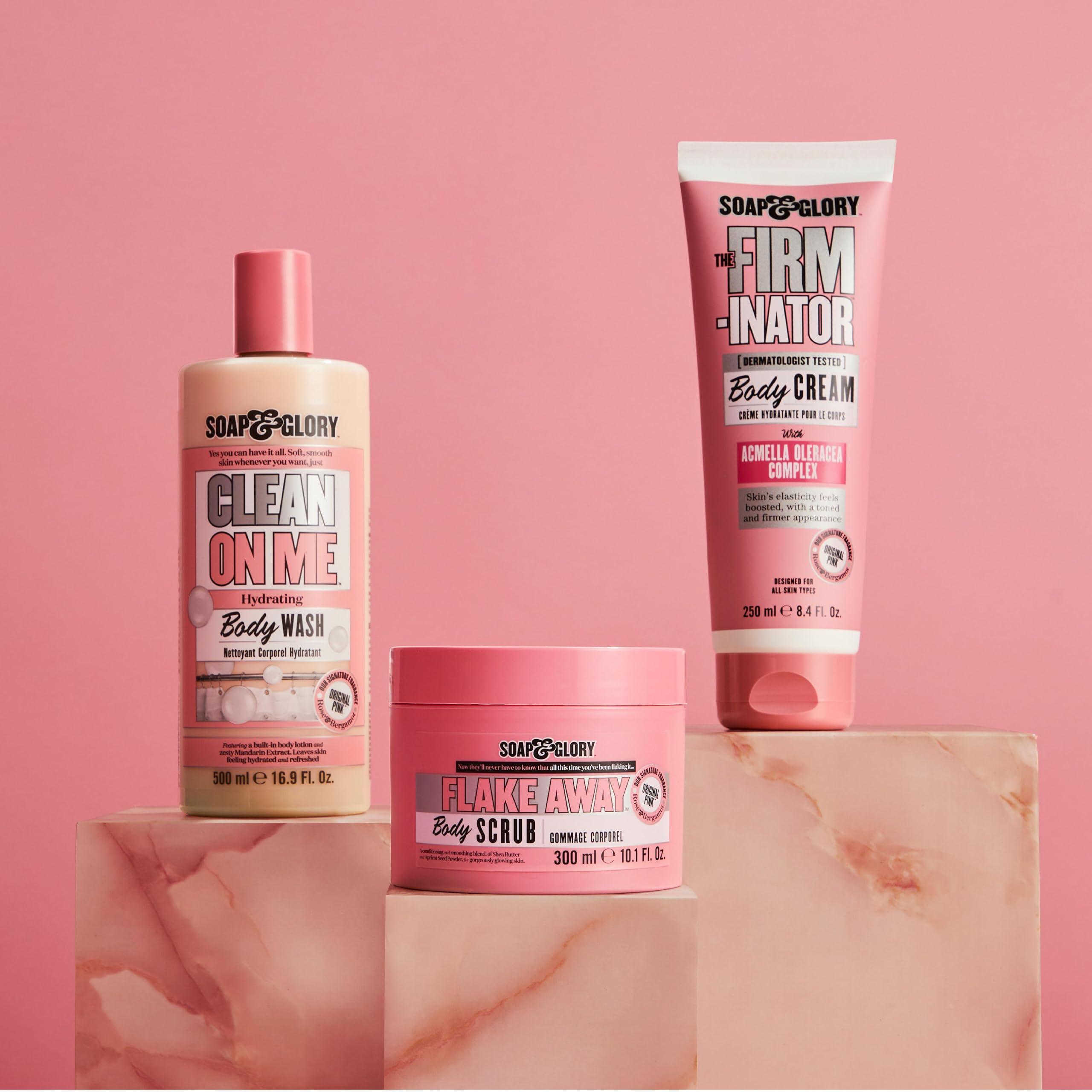 Soap & Glory Acmella Oleracea Complex ingredients closeup for firming support.