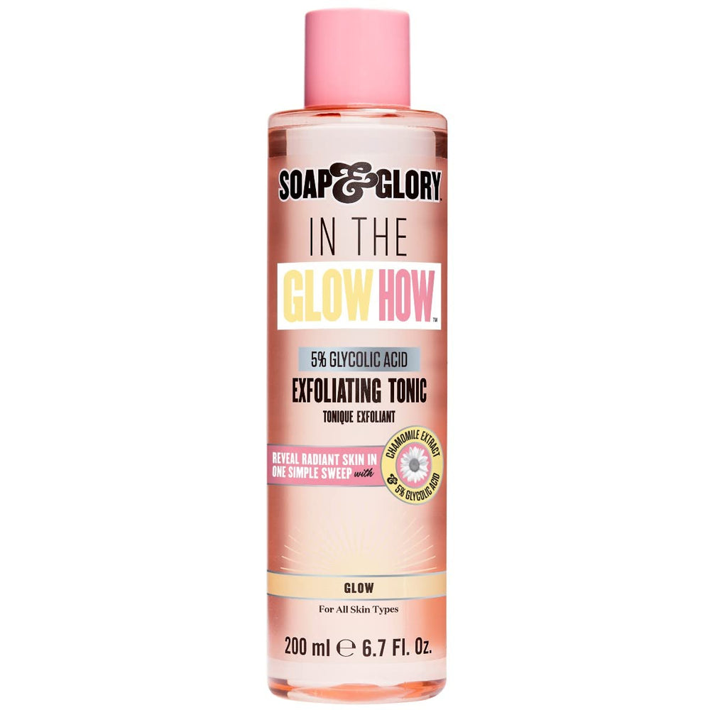 Soap & Glory Glow Tonic bottle front for radiant skin prep