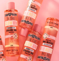 Soap & Glory Glow Tonic bottle pour demonstrates easy daily application
