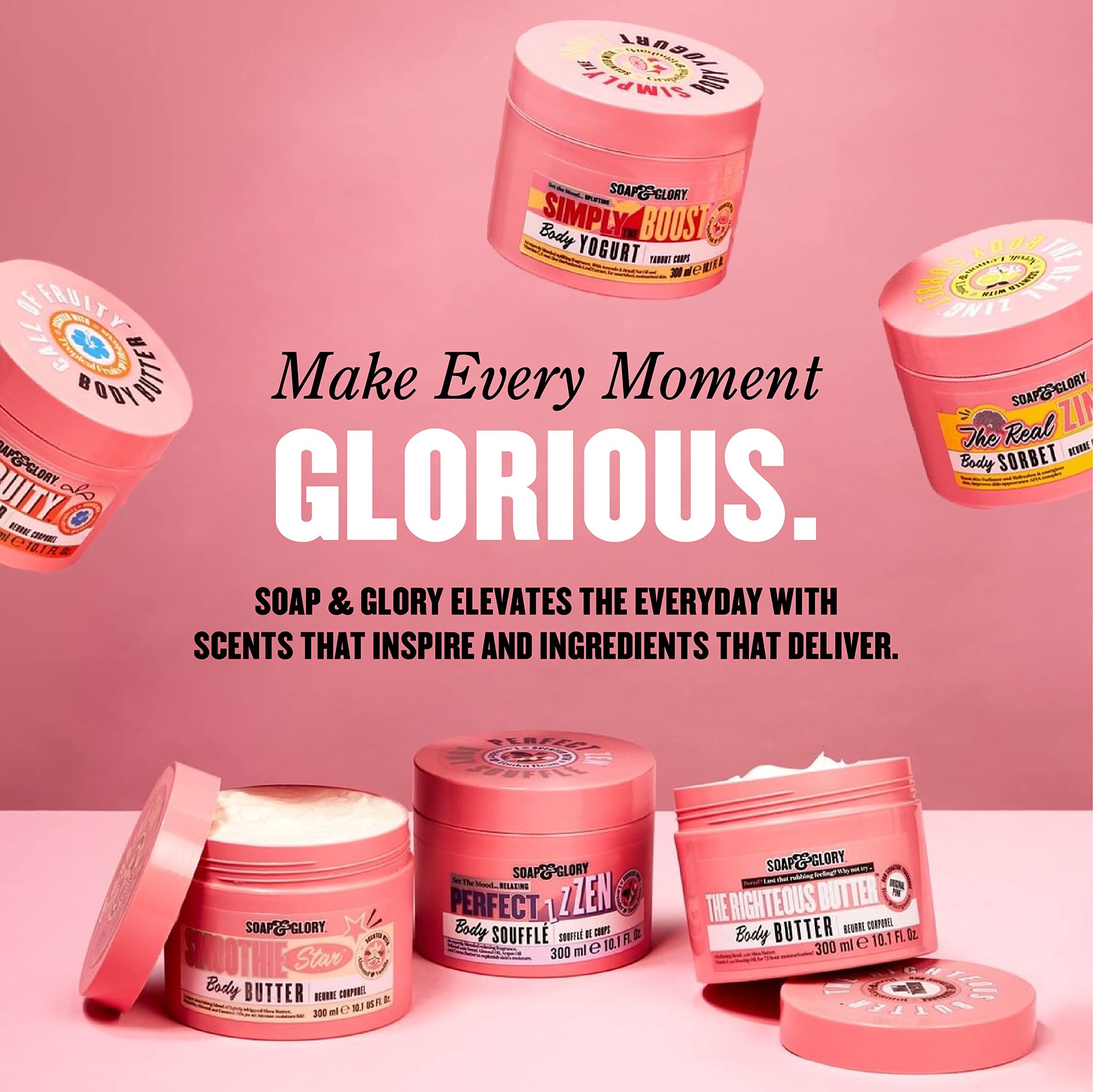 Soap & Glory Sunflower seed oil glow demonstrating nourished skin.