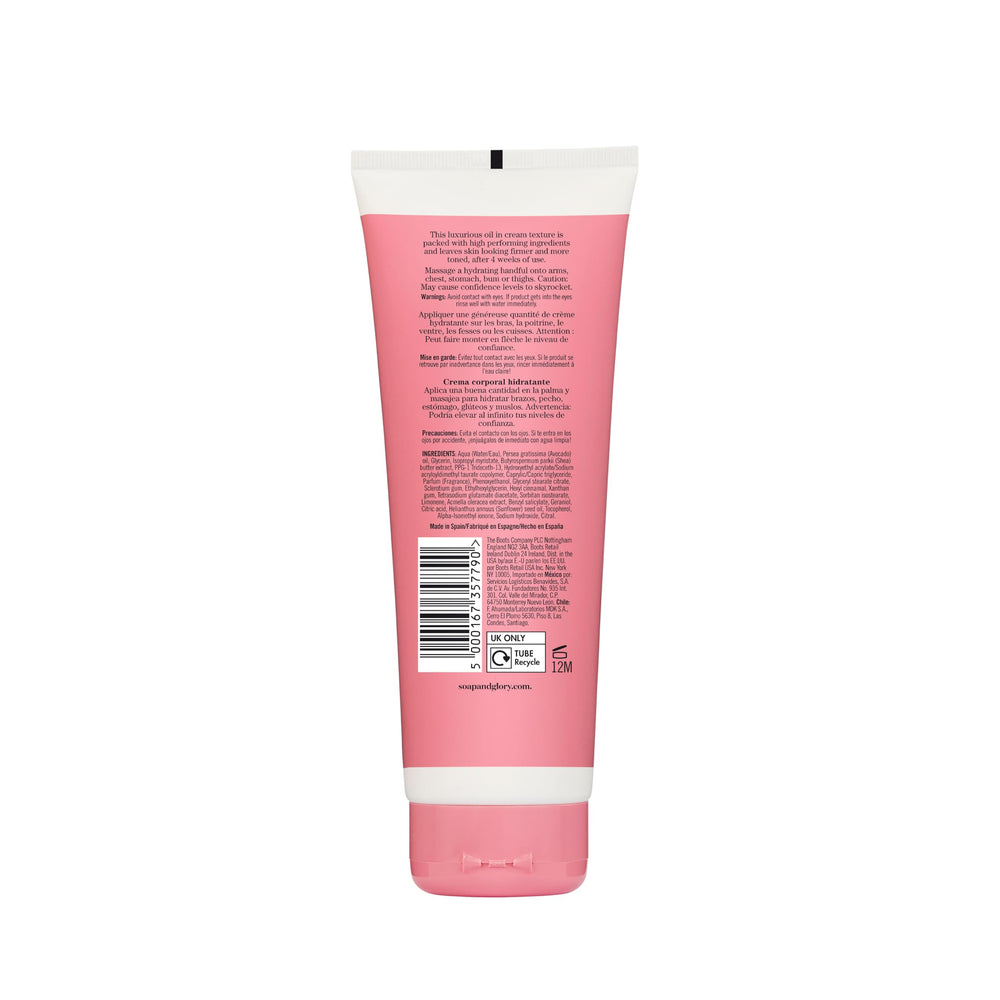 Soap & Glory The Firm-inator cream texture highlighting rich hydration.