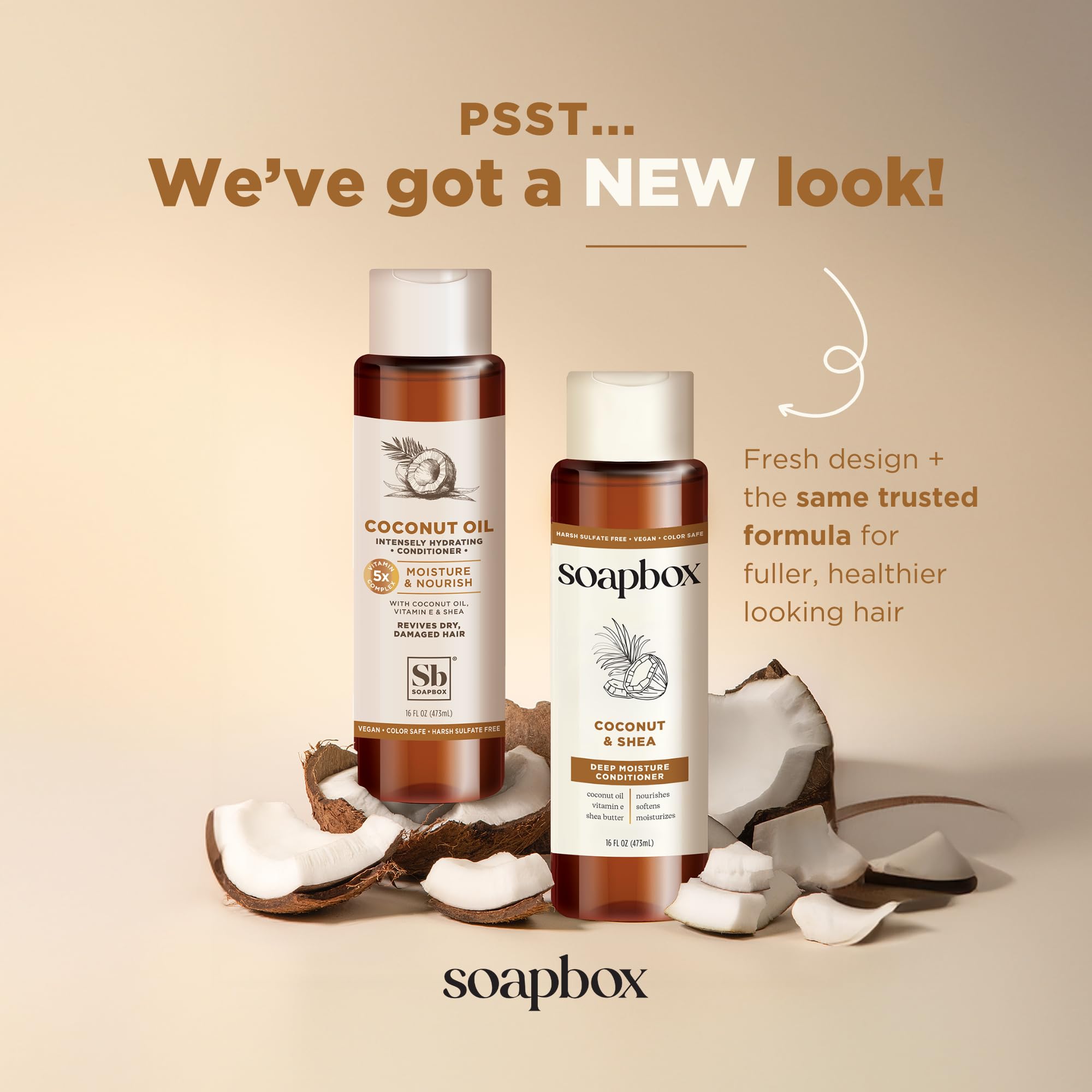 Soapbox Coconut Oil Conditioner texture close-up reveals creamy, easy-to-spread formula