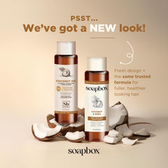 Soapbox Coconut Oil Conditioner texture close-up reveals creamy, easy-to-spread formula