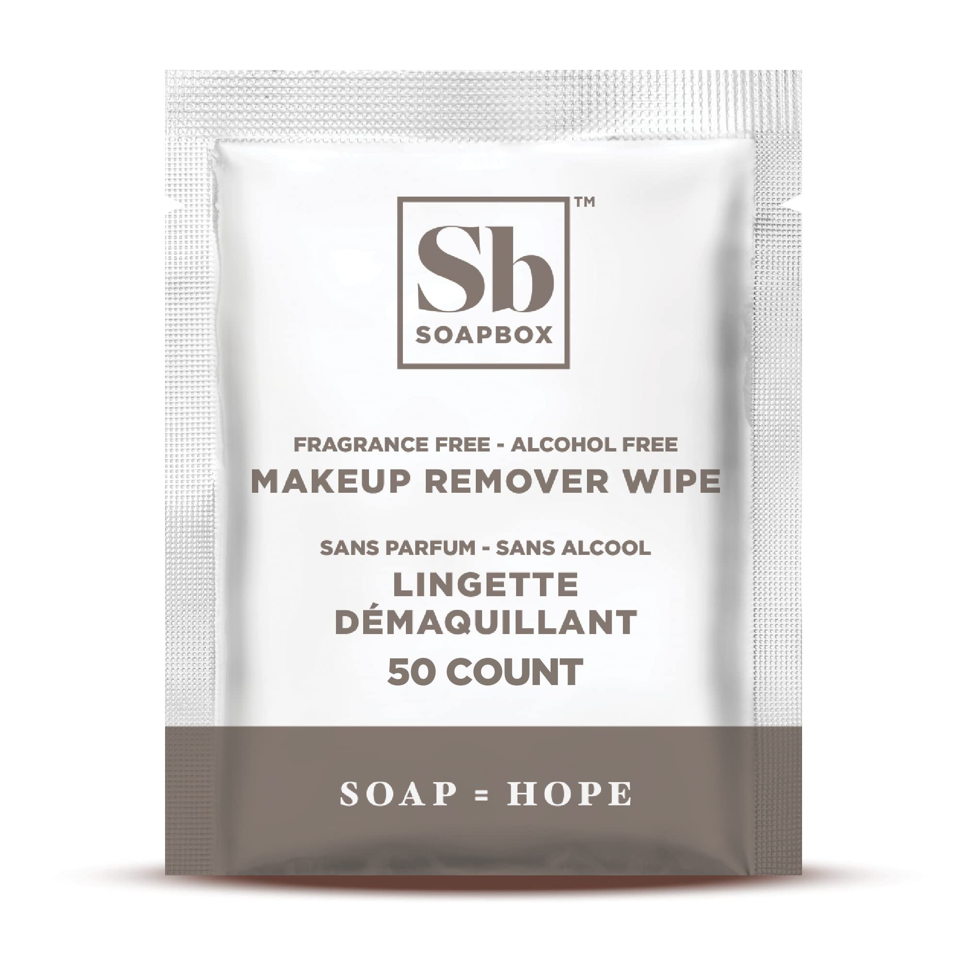 Soapbox fragrance-free wipes on face during routine removal of sunscreen and dirt