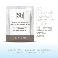 Soapbox fragrance-free wipes in hand enabling quick makeup removal after workouts
