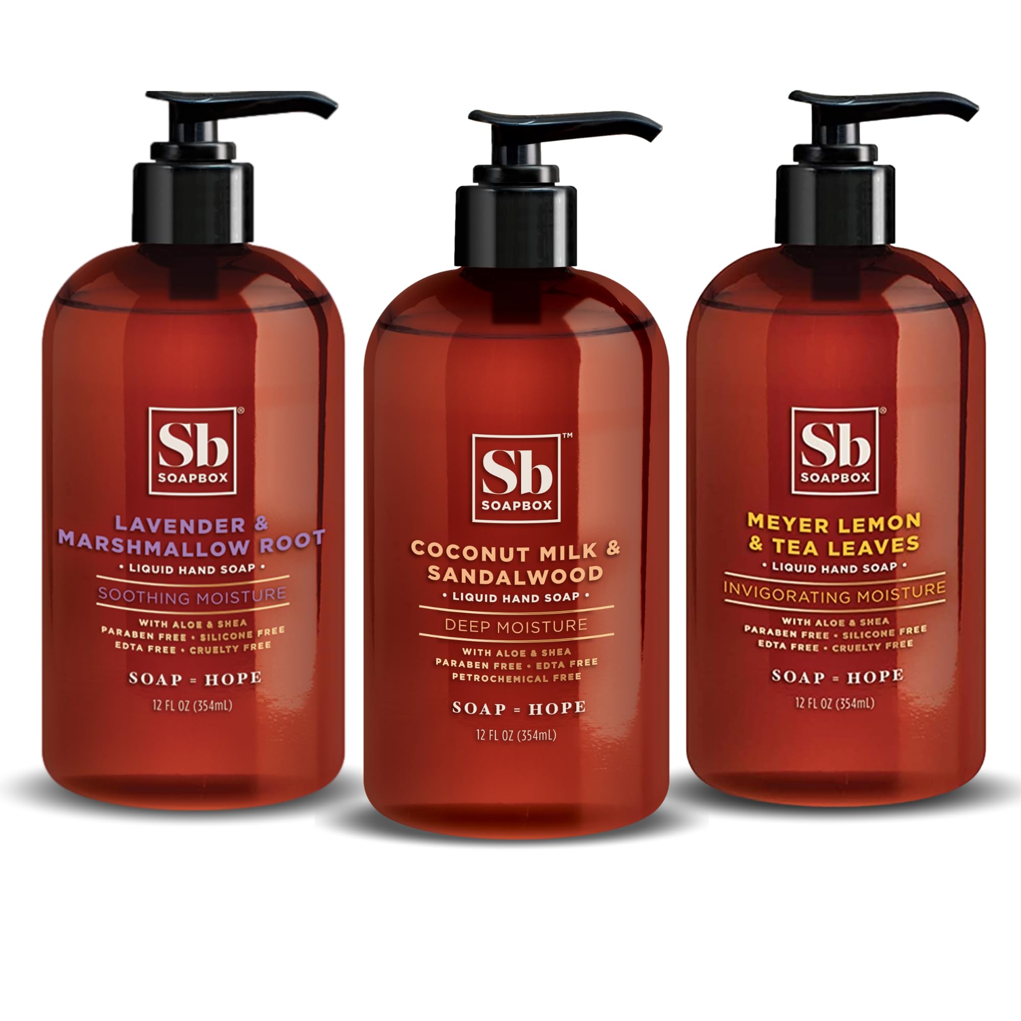 Soapbox hand soap variety pack coconut bottle for daily cleansing