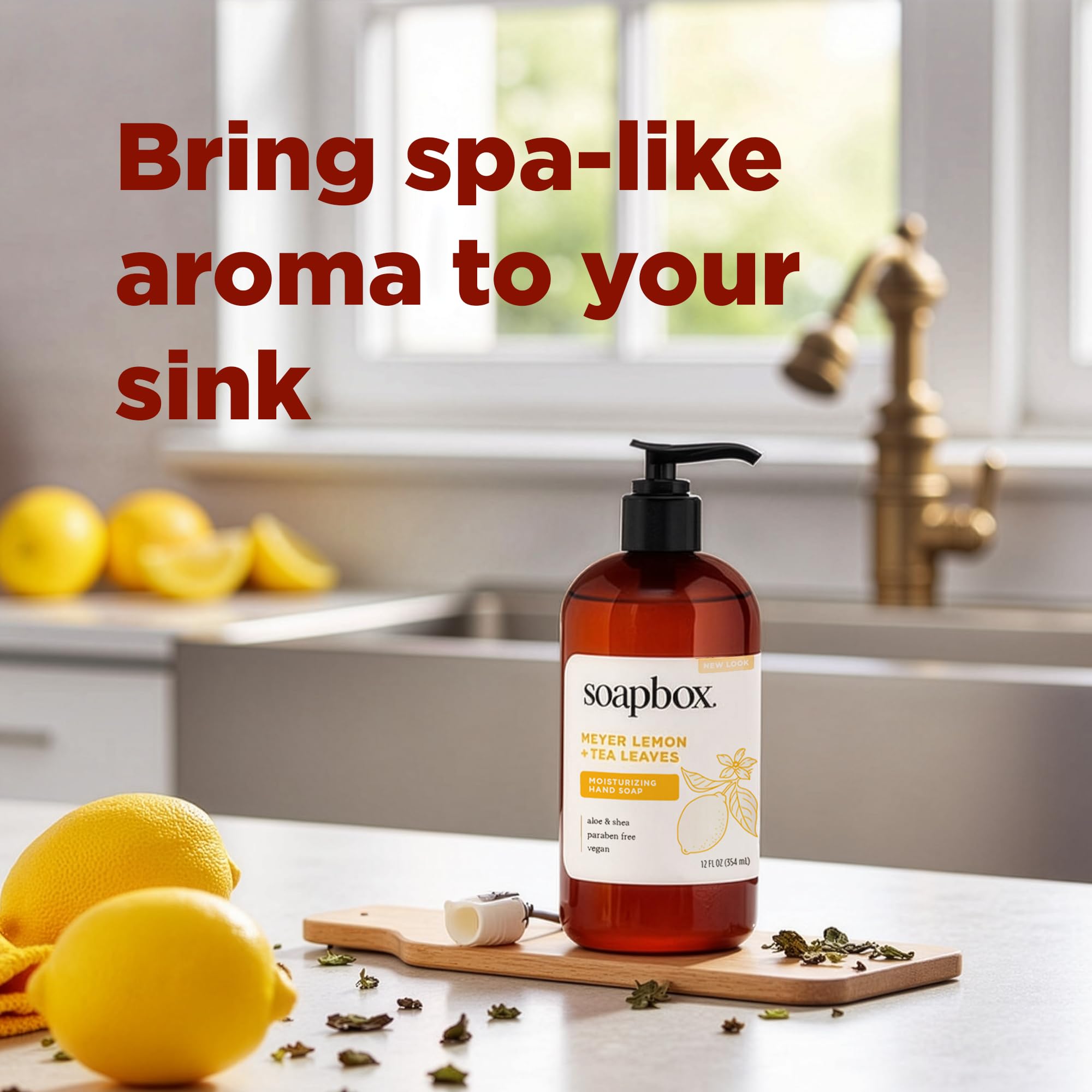 Soapbox Lemon Tea Leaves Aloe Vera image suggesting soothing moisture