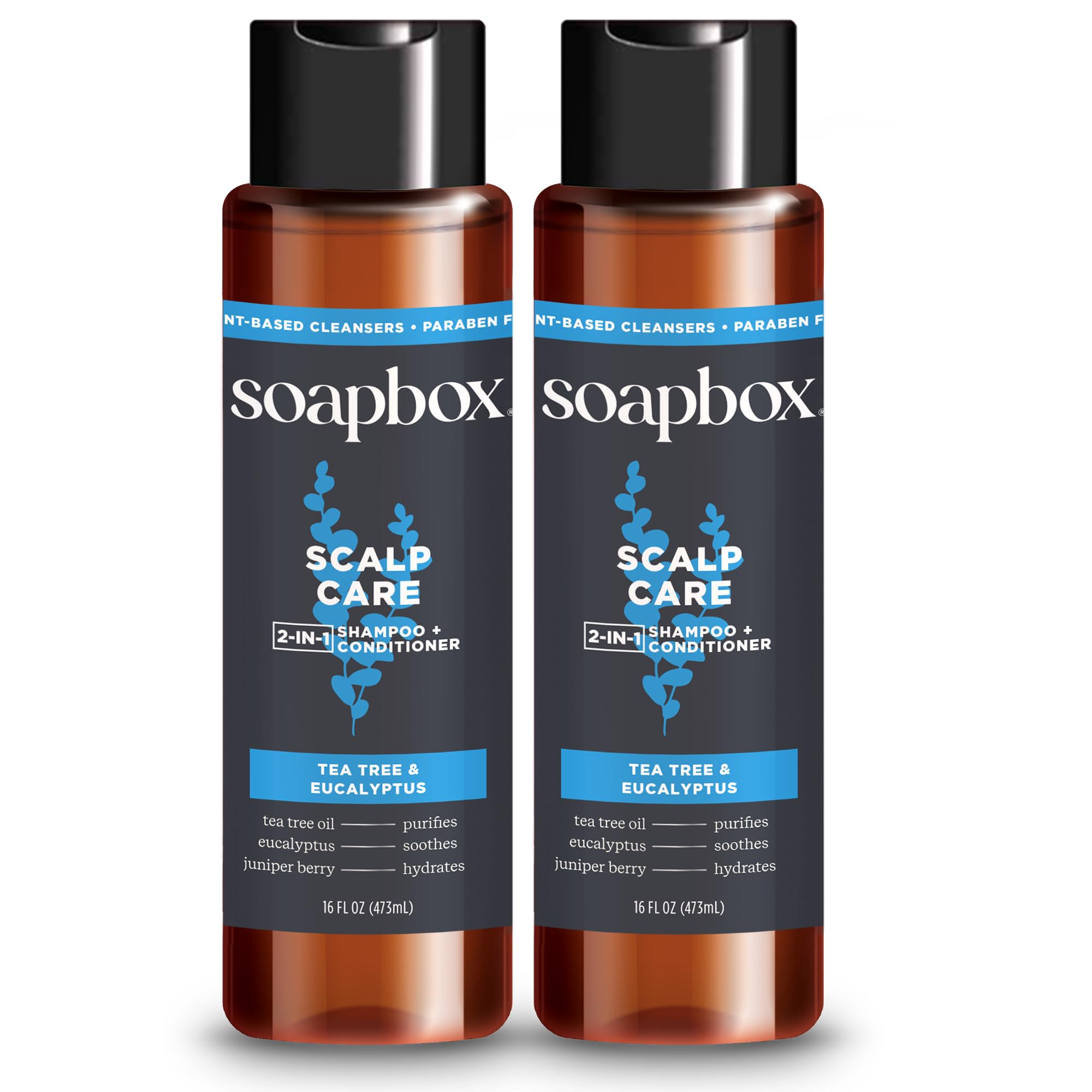 Soapbox Men's 2in1 shampoo-conditioner pour for quick scalp refresh and daily routine.