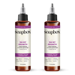 Soapbox Oh My Growth bottle pour promotes easy daily use for longer-looking hair