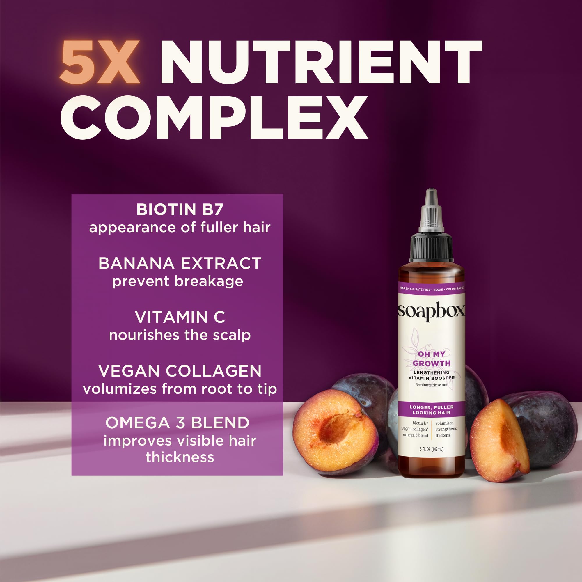 Soapbox Oh My Growth vitamins A and C emphasize scalp nourishment and color-safe routine
