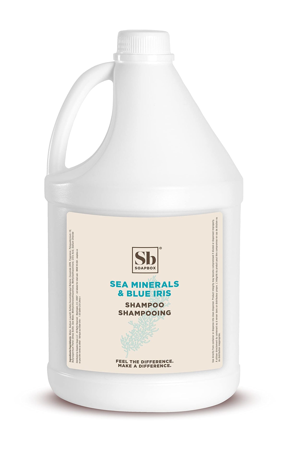 Soapbox Sea Minerals Blue Iris shampoo bottle with ocean-inspired scent for daily refreshing wash