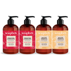 Soapbox Spiced Vanilla bottle—cozy, moisturizing hand wash.