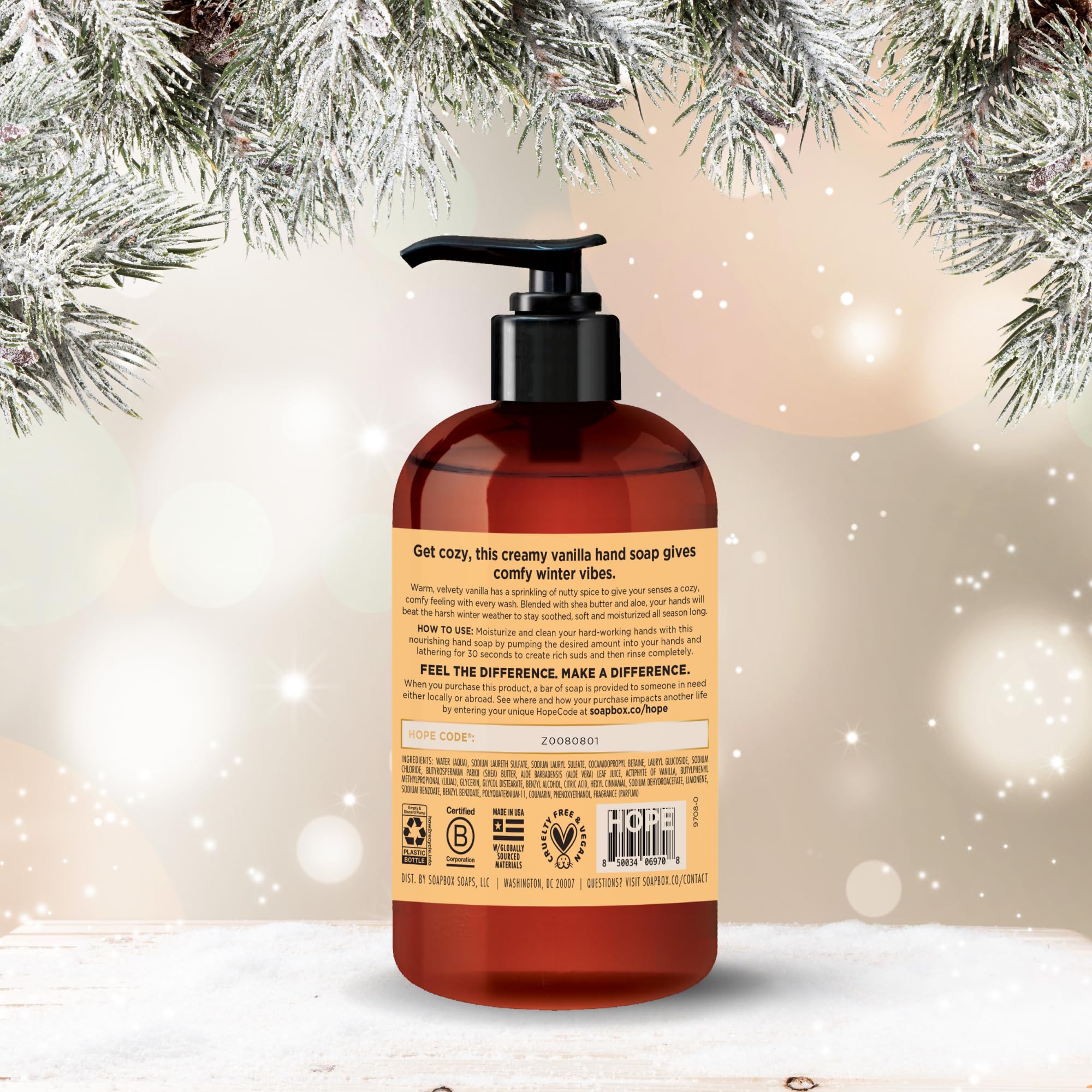Soapbox Winter scent collection—seasonal spice and pomegranate mood.