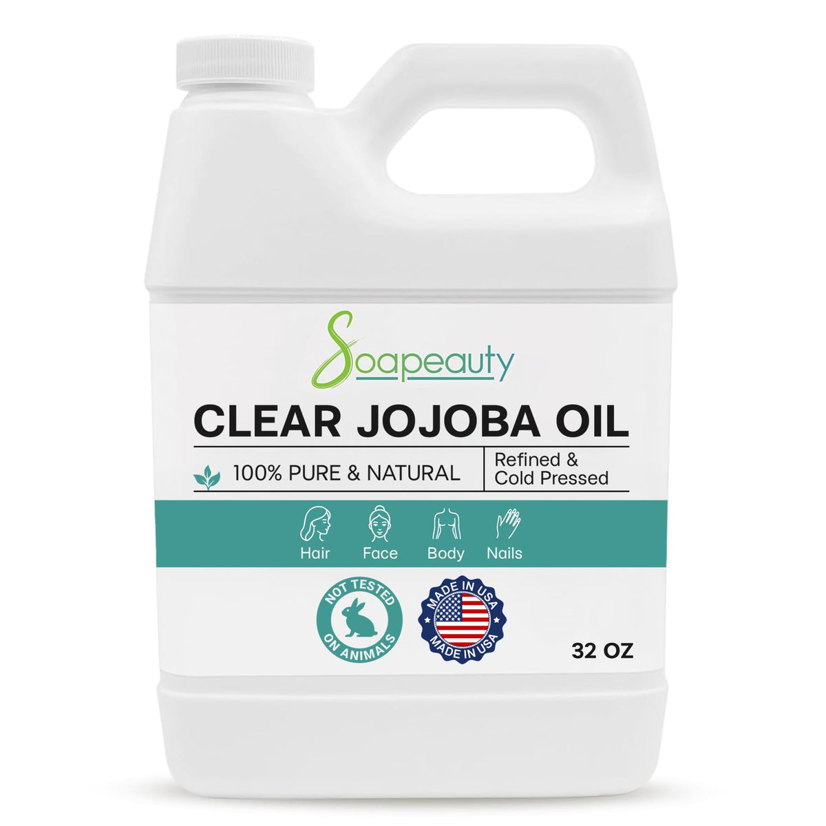 Soapeauty Clear Jojoba Oil bottle close-up for versatile skincare moisture