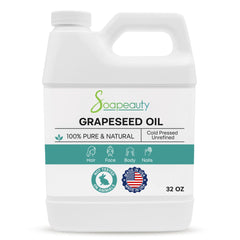 Soapeauty grapeseed oil bottle for skin care and massage.