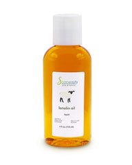 Soapeauty lanolin oil bottle closeup for skin moisture and carrier use.