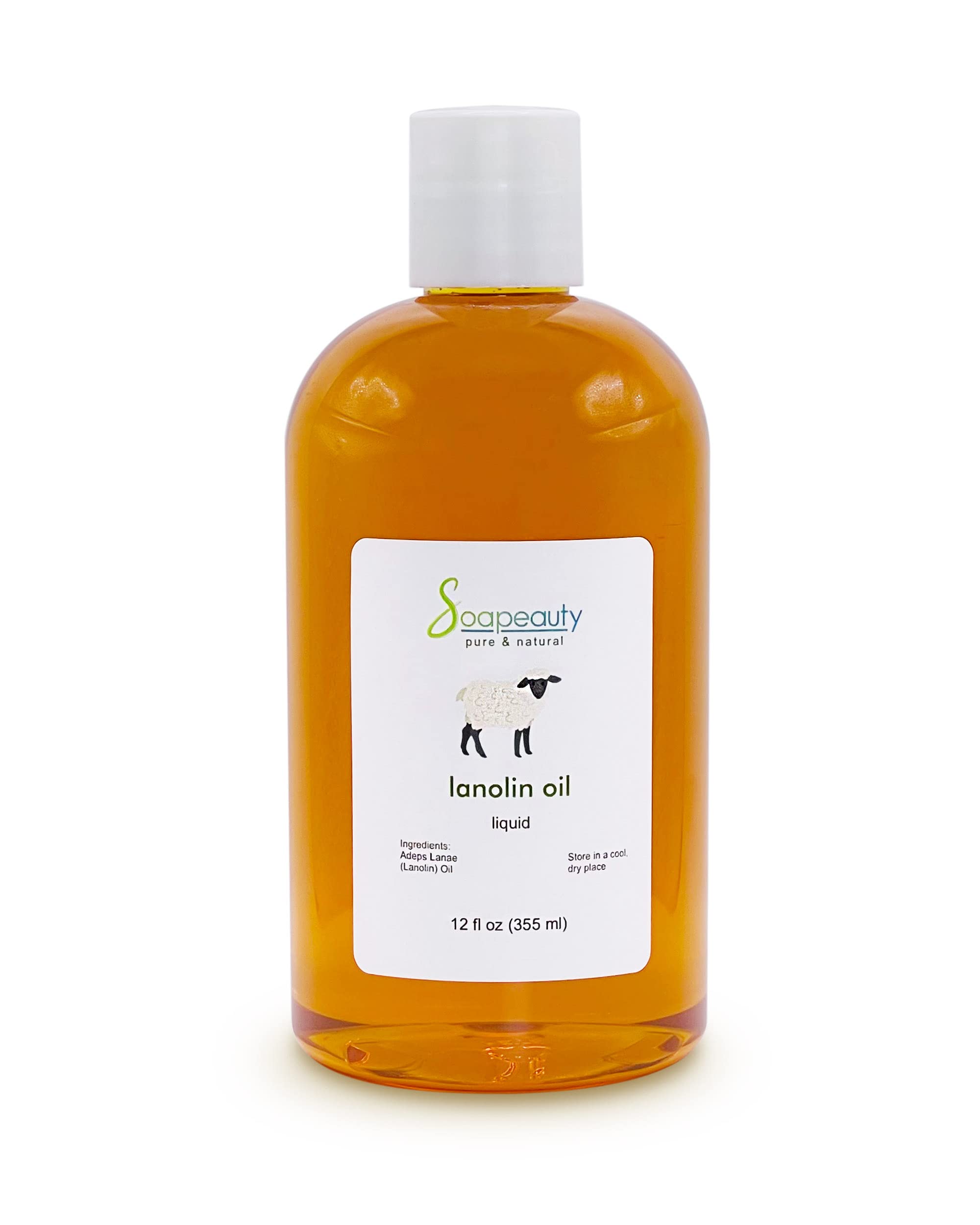 Soapeauty lanolin oil bottle closeup for natural skin and hair care