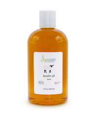 Soapeauty lanolin oil bottle closeup for natural skin and hair care