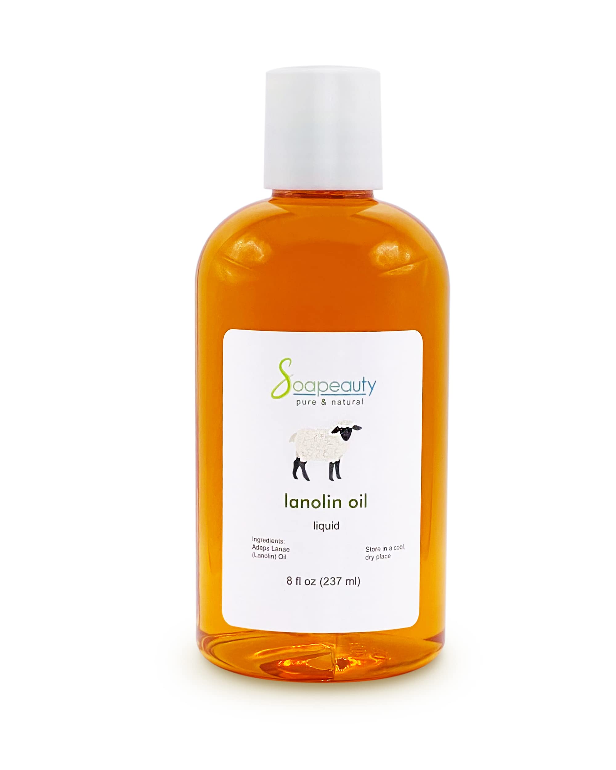 Soapeauty lanolin oil bottle shows pure moisture for skin and hair