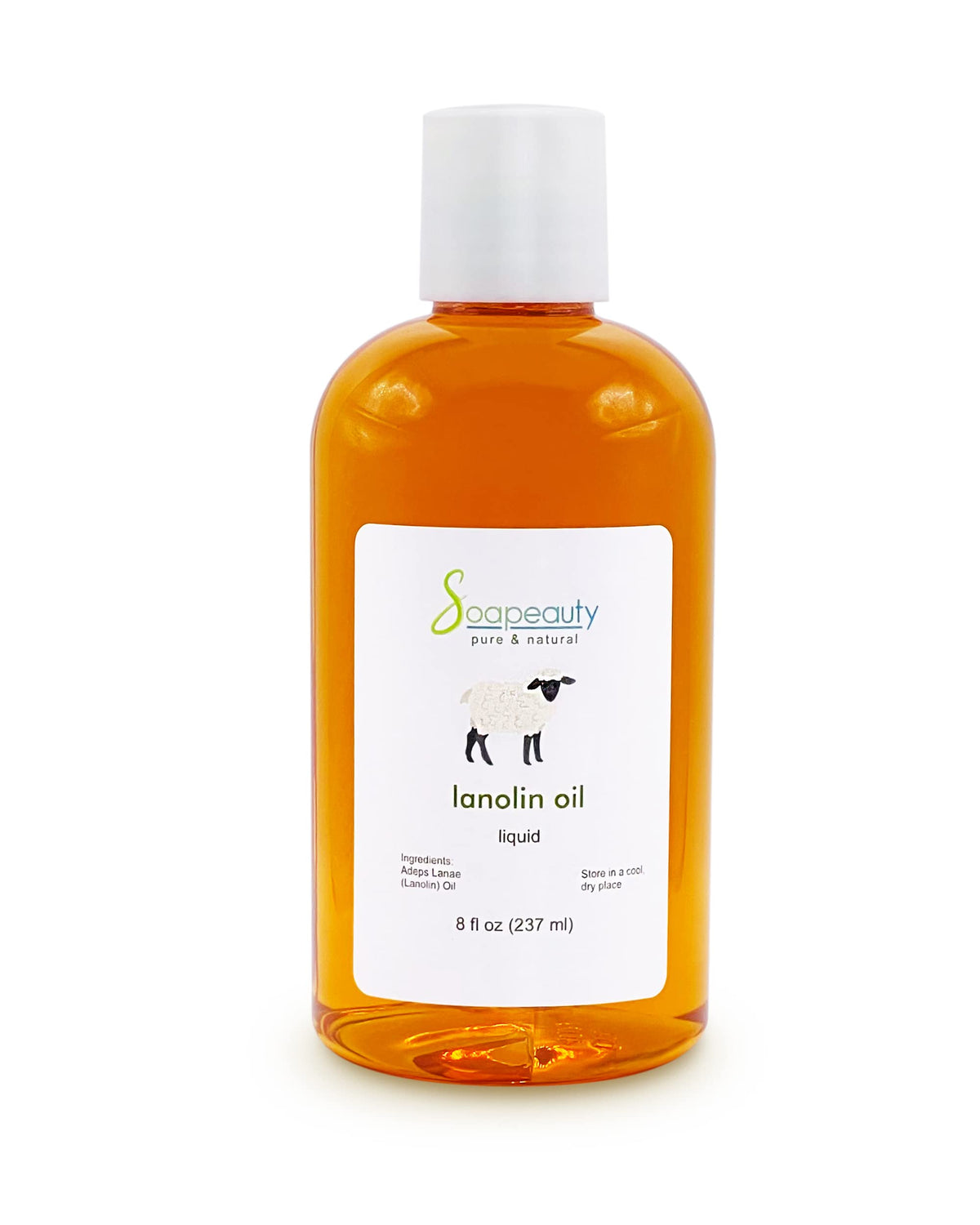 Soapeauty lanolin oil bottle shows pure moisture for skin and hair